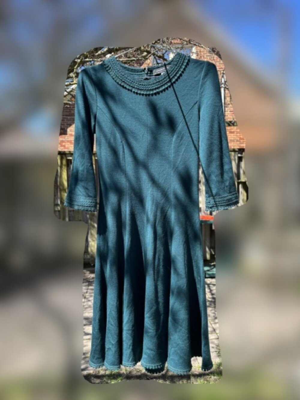 Designer Green Wool Dress - Andrew Gn - Made in France